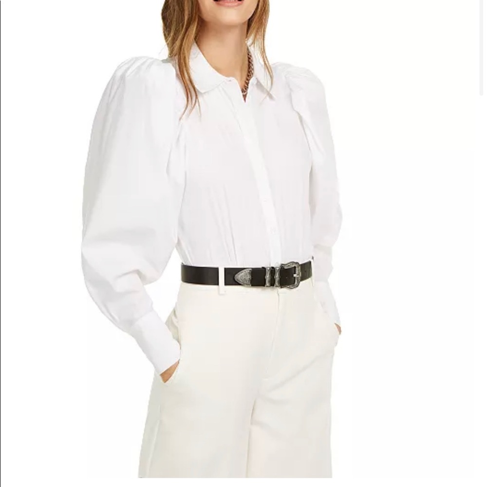 Danielle Bernstein White Puff Sleeve Bodysuit - image 1